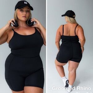 Princess Polly Black Feel Good Contour Activewear Catsuit Size 18